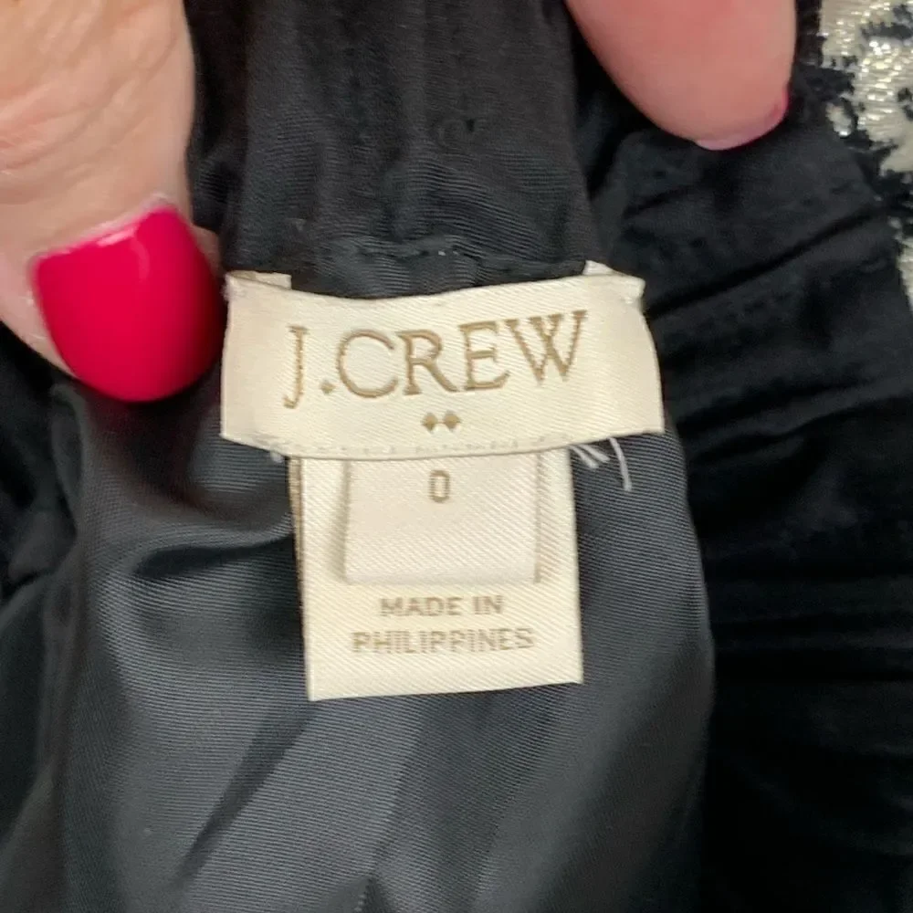 J.Crew Factory Jacquard silver & black mini skirt
